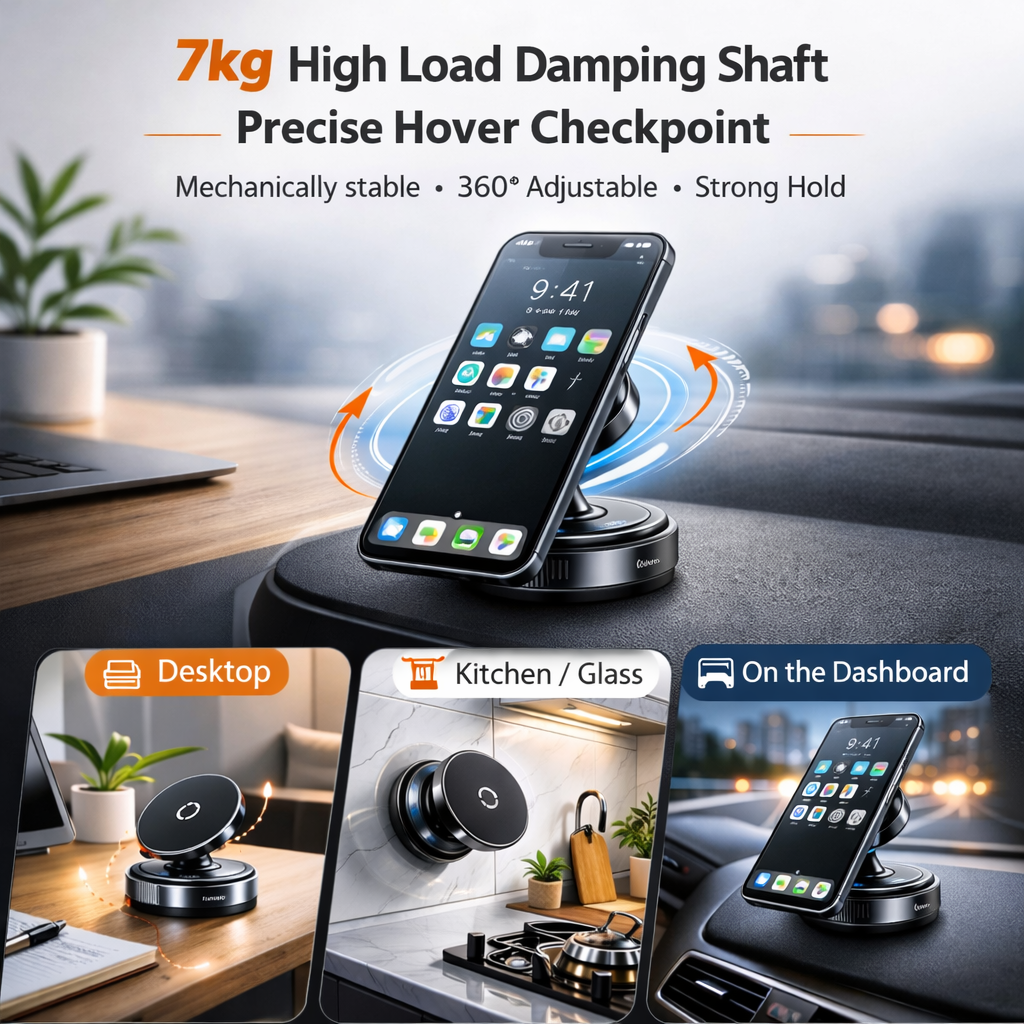 360° Magnetic Phone Holder – Universal Suction Mount 📱✨